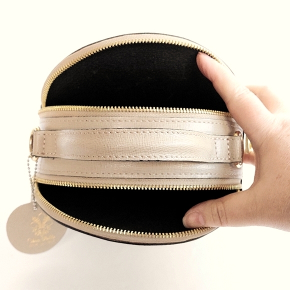 Vera Pelle Vintage Italian Leather Circular Banjo Crossbody Bag - Picture 7 of 8